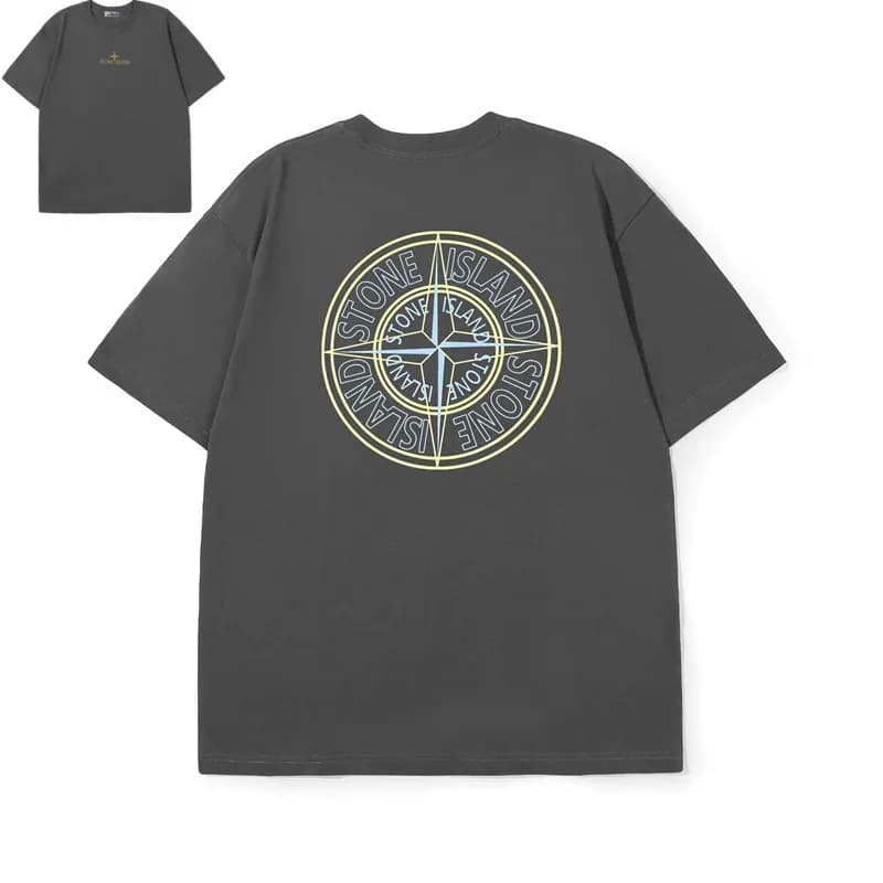 Stone Island Logo T-Shirt Compass Logo — 805灰色
