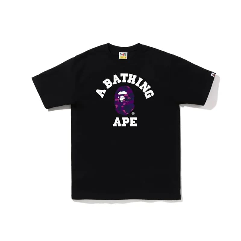 BAPE Ape Head Tee Camo Ape Logo — 721 black purple