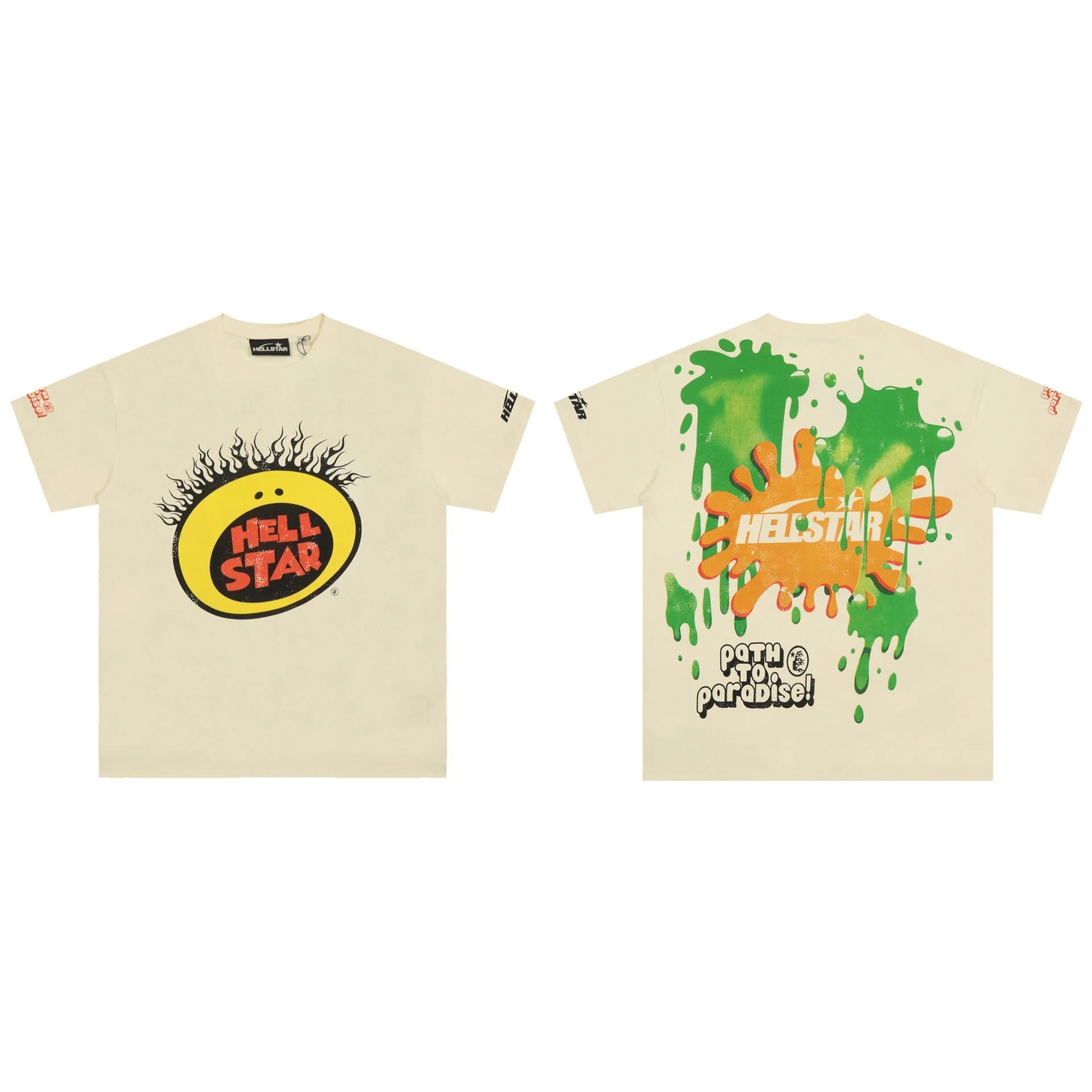 Hellstar Graphic Tee Flame Logo — H910米黄