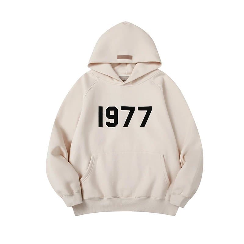 Fear of God Essentials Hooded Sweatshirt Essentials Logo — 1977杏色