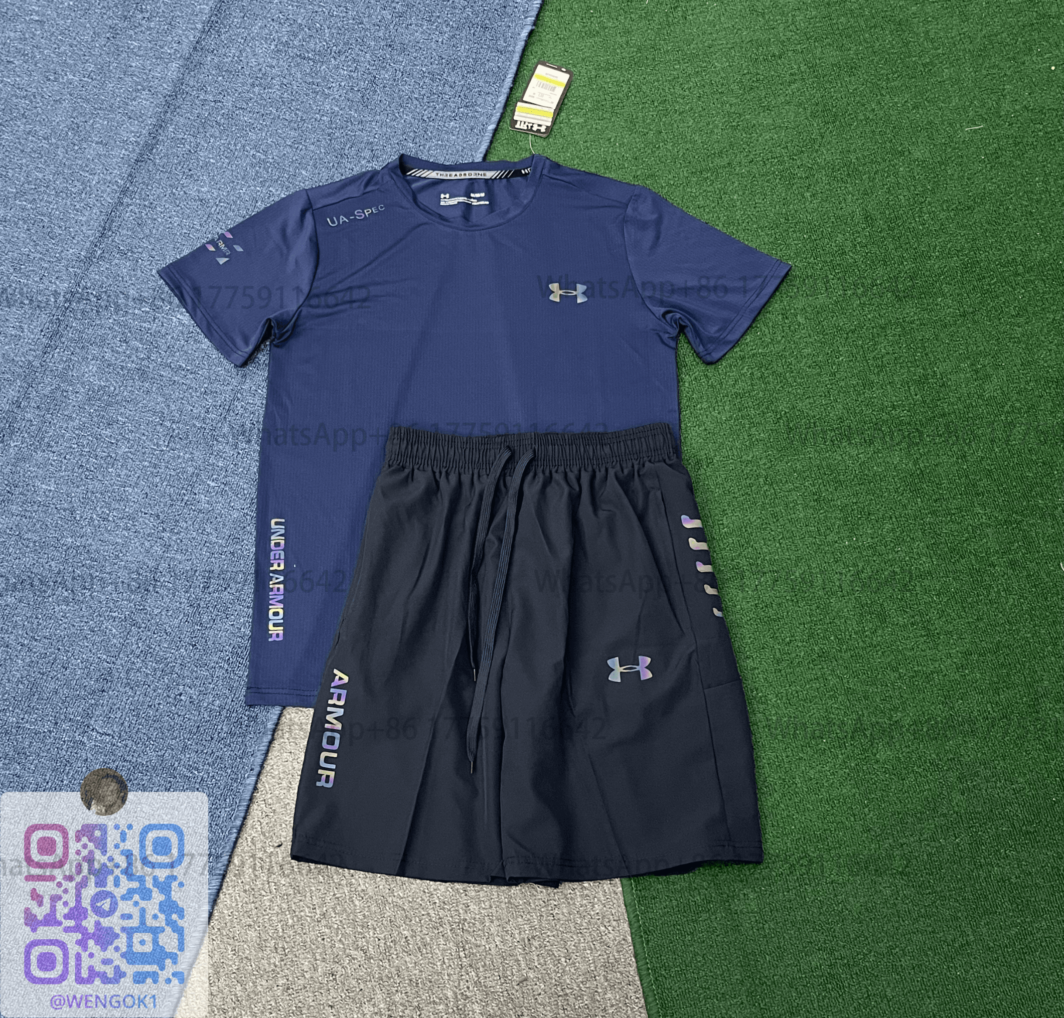 Under Armour UA Spec Tee & Shorts Set Iridescent Logo