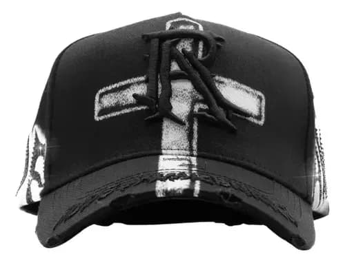 Broken Planet Snapback Cap Quilted Cross Embellished — T11