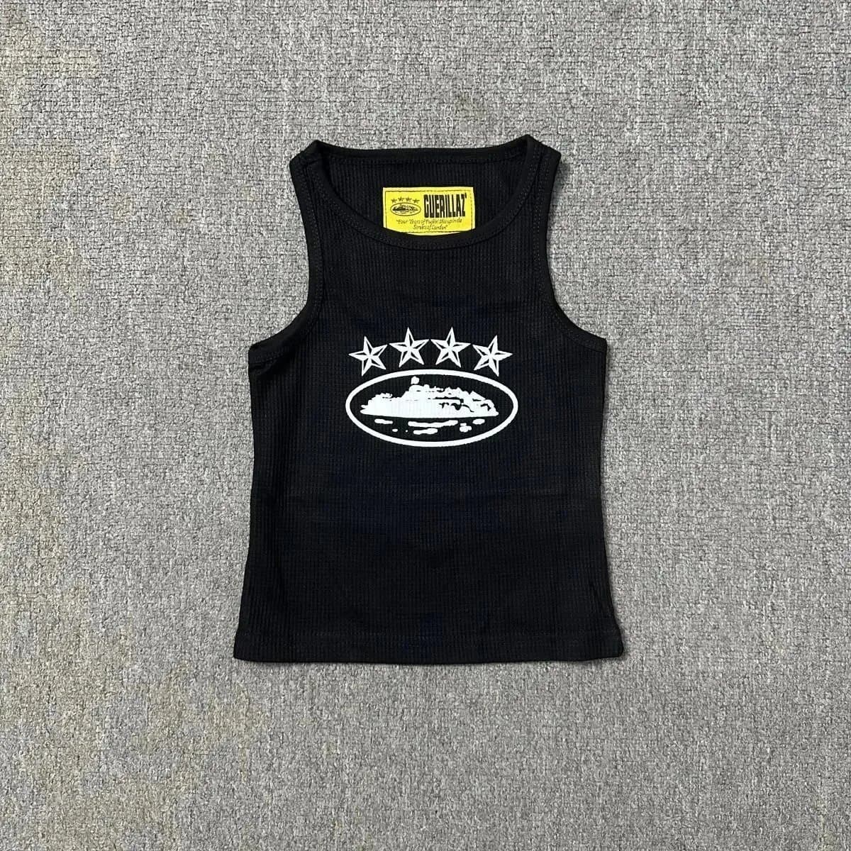 Corteiz Ribbed Tank Top Four Stars Logo