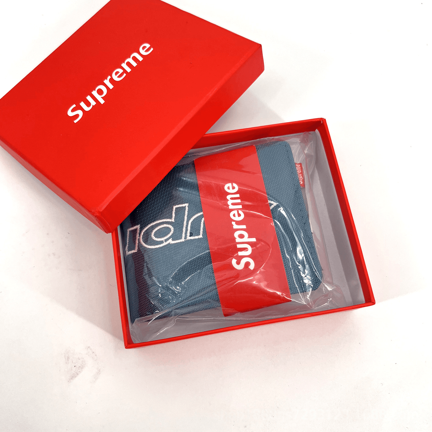 Supreme Box Logo Wallet Navy/Red
