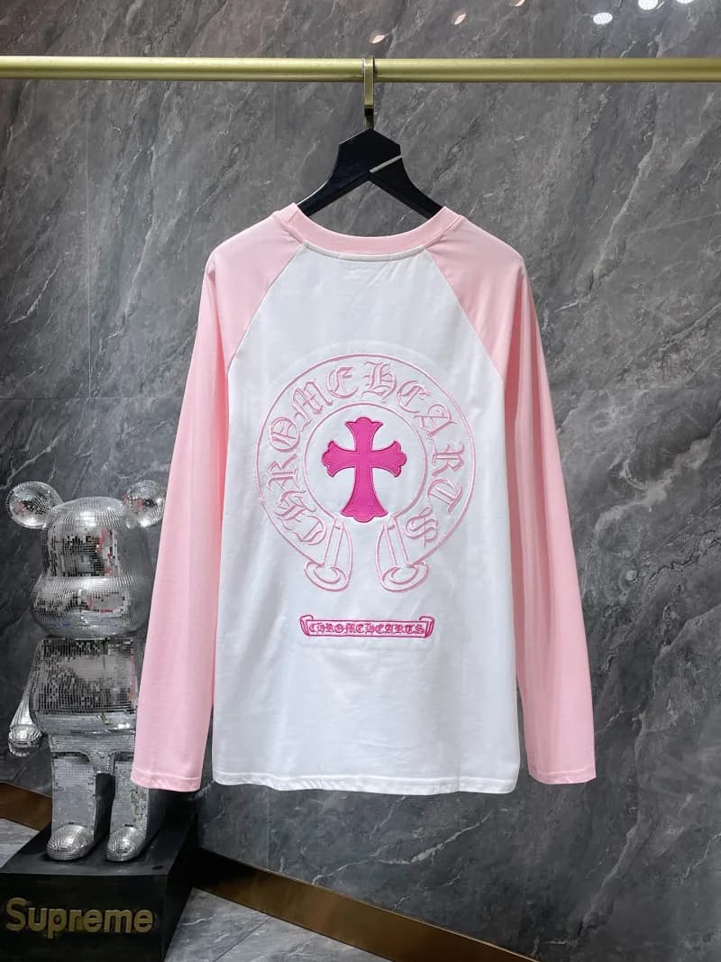 Chrome Hearts Raglan Long Sleeve Tee Cross Logo