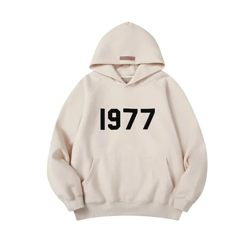 Fear of God Essentials Hooded Sweatshirt Essentials Logo — 1977卫衣杏色