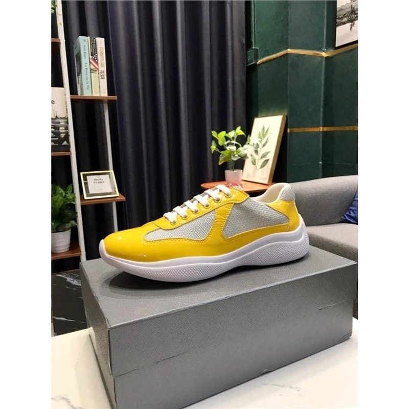 Prada Linea Rossa Sneaker Yellow Patent & Mesh