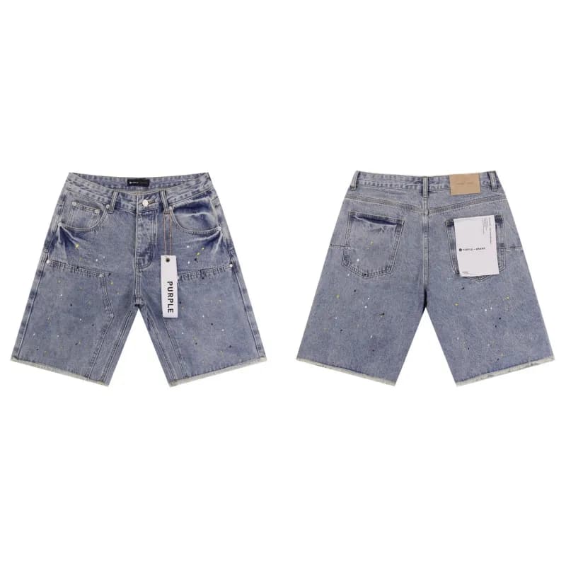 Denim Shorts Paint Splatter