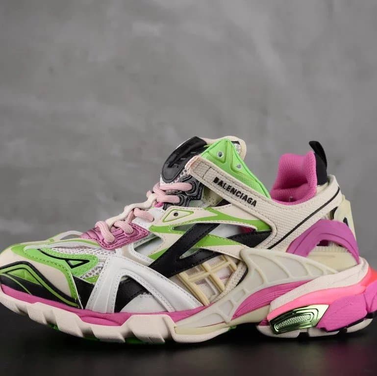 Balenciaga Triple S Beige Mesh — Track2 四代 白粉绿 · 下单备注尺码(没有半码)