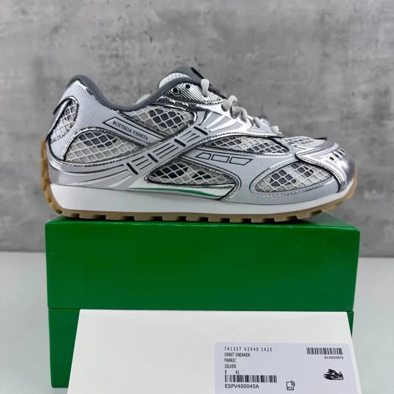 Bottega Veneta Orbit Sneaker Silver Mesh