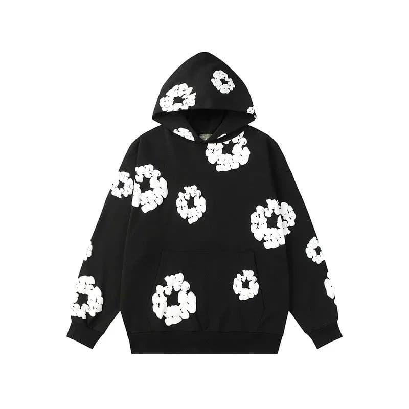 Fear of God Essentials Jogger Floral Embroidered — 黑印白帽衫