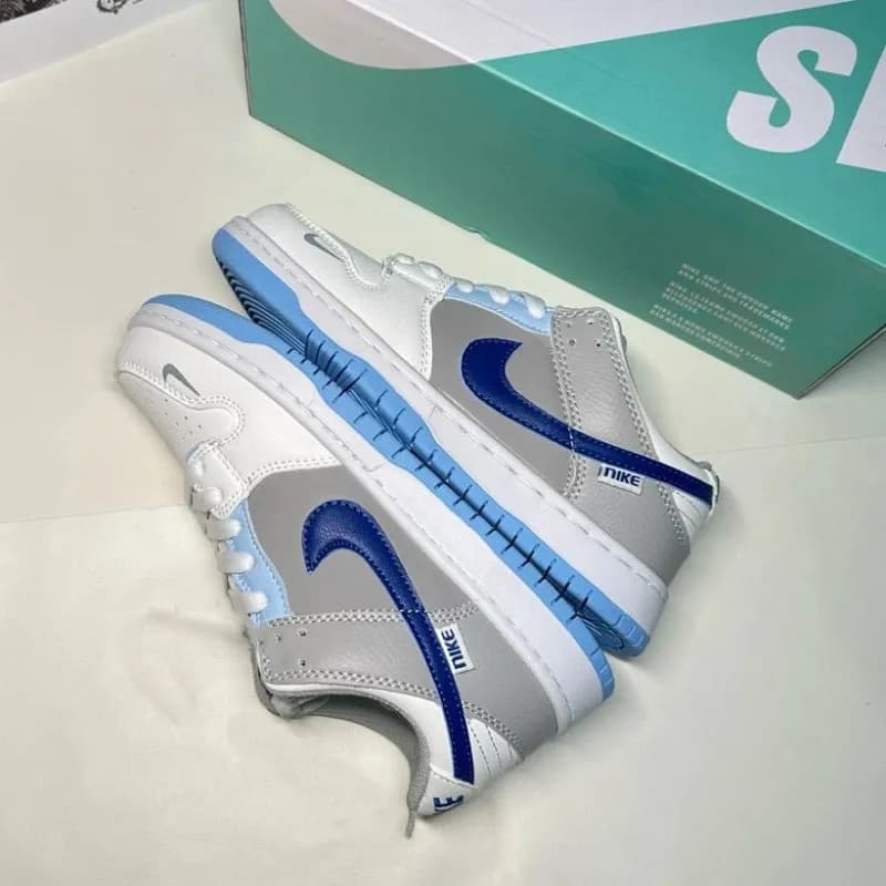 Nike Dunk Low White Grey Royal Blue