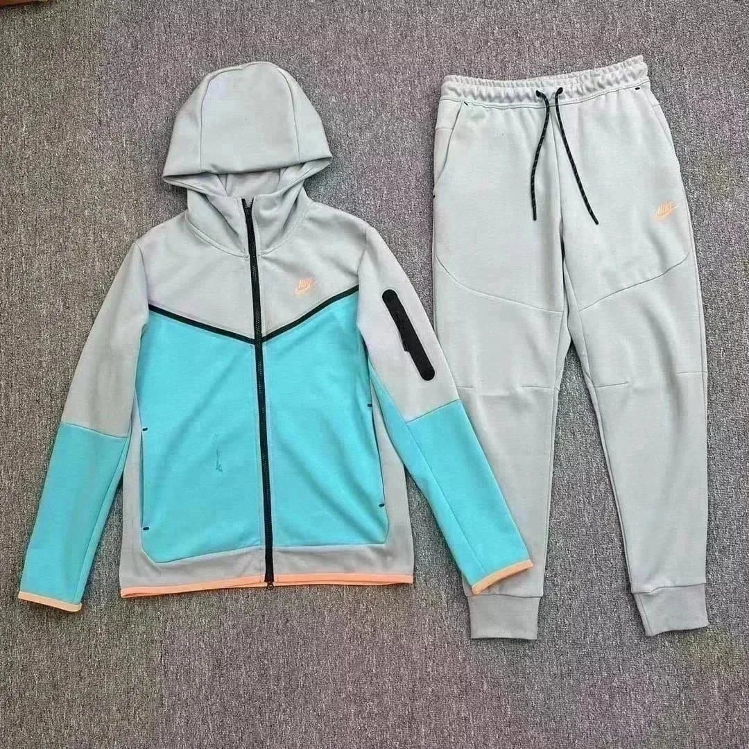Nike Tech Fleece Tracksuit Solid Green — 孔雀蓝一套
