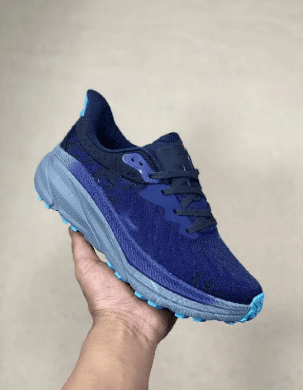 Hoka Running Sneaker Navy with Cyan Accents