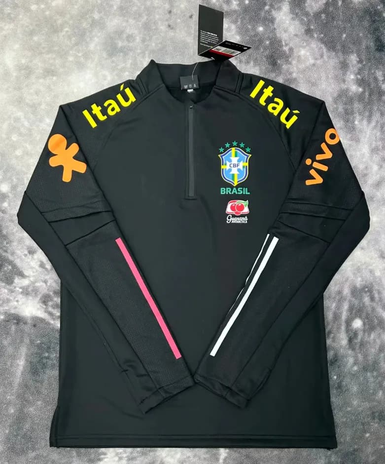 The North Face Puffer Jacket CBF Brazil Itaú Edition — Half-zip black brazil