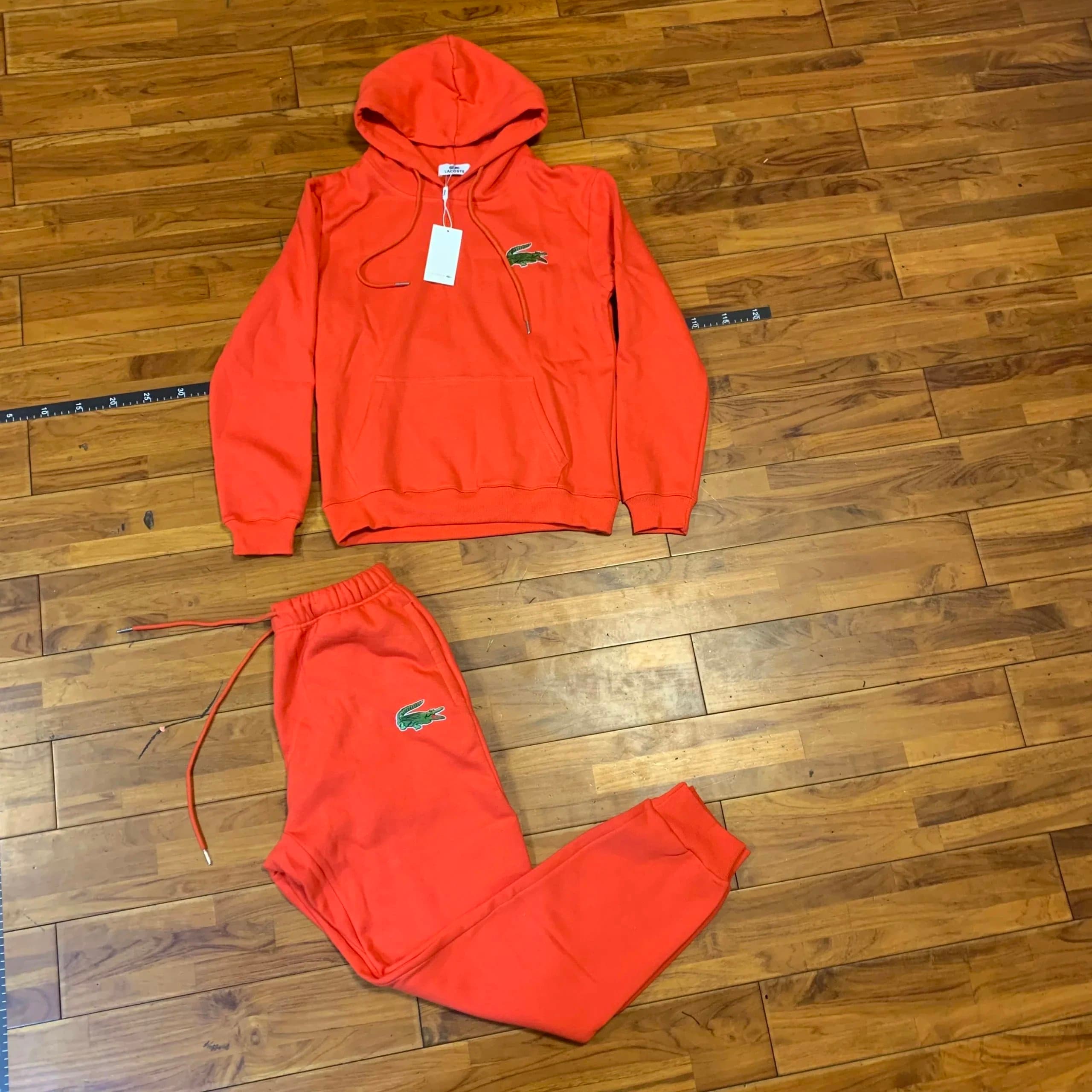 Lacoste Hoodie and Joggers Set Solid Orange