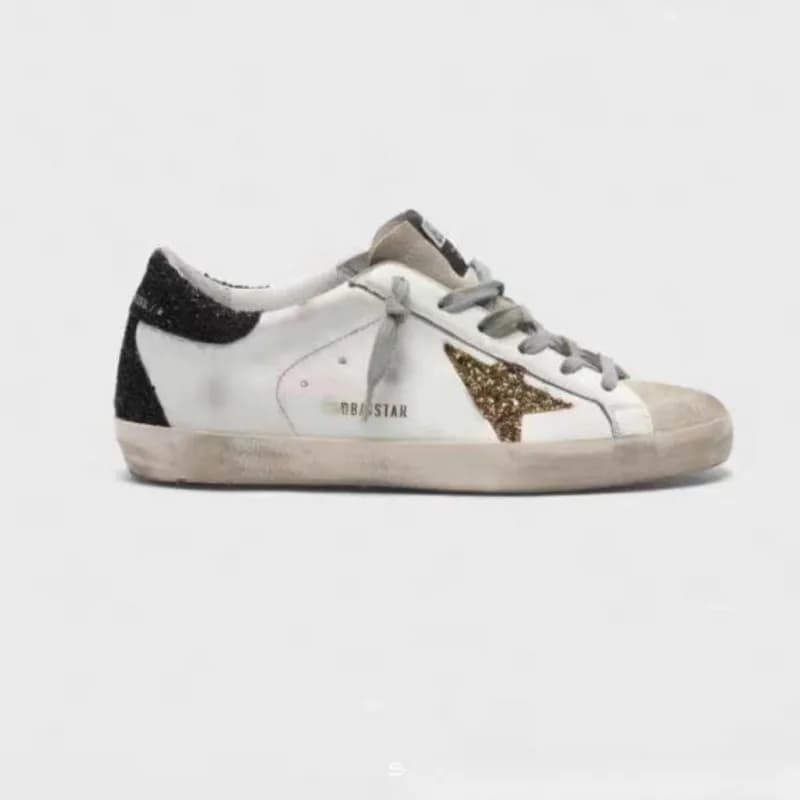 Golden Goose Superstar Distressed White Grey — 黑格尾金格星