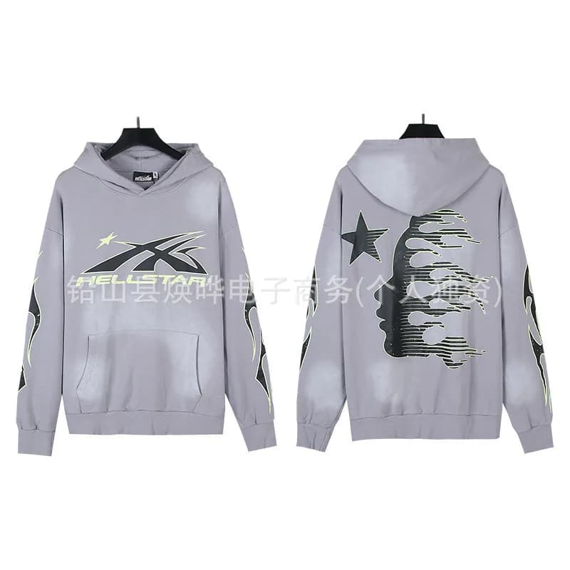 Hellstar Hooded Sweatshirt Skull Graphic Distressed — 优质布◆地狱之星31