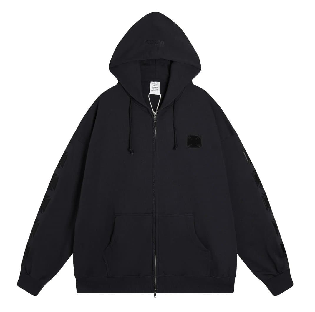 Fear of God Essentials Zip-Up Hoodie Gold Label — 9248黑