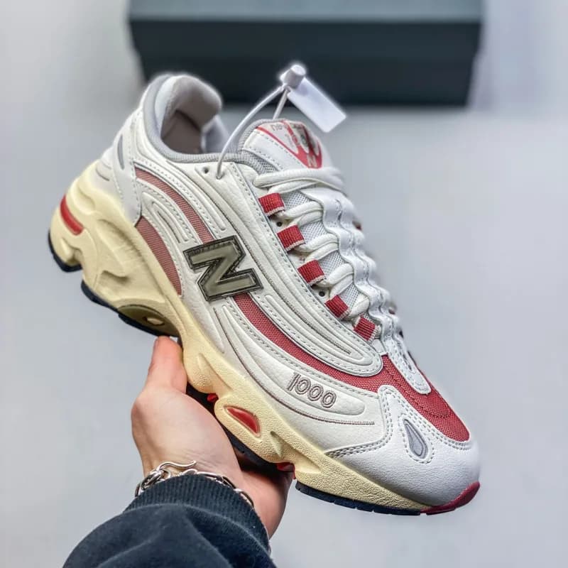 New Balance 1000 White Red Beige