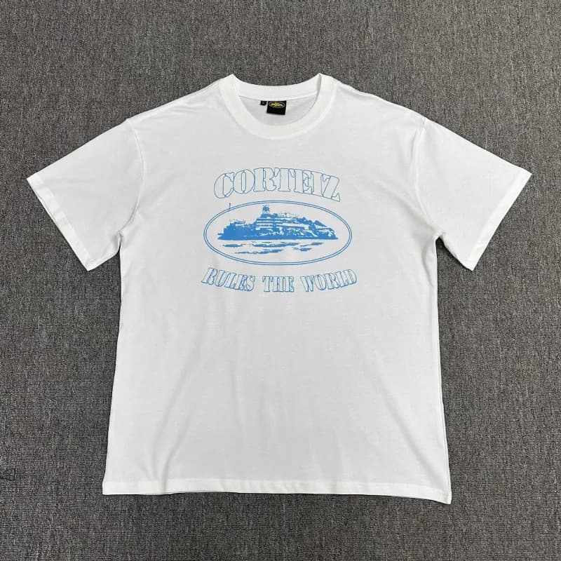 Corteiz Logo Tee Script Logo — 3103（浅蓝印花）