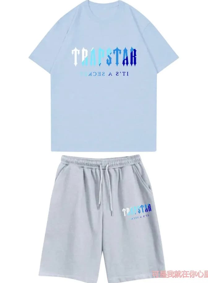 Trapstar Logo Tee & Shorts Set Orange Logo — 29