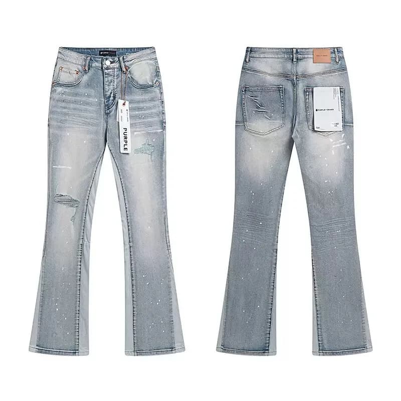 Flared Jeans Distressed Paint-Splatter