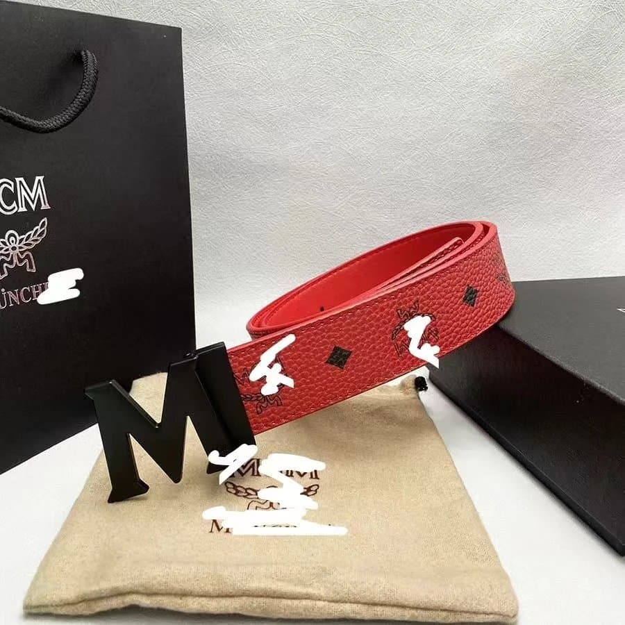 MCM Logo Belt Visetos Print