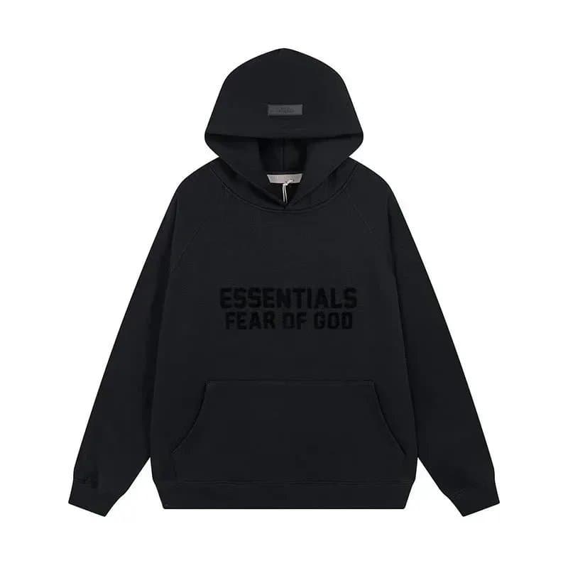 Fear of God Essentials Essentials Tee Embroidered Logo — Essentials  black hoodie-7