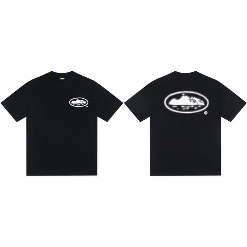T-Shirt Corteiz Script — C207黑印白