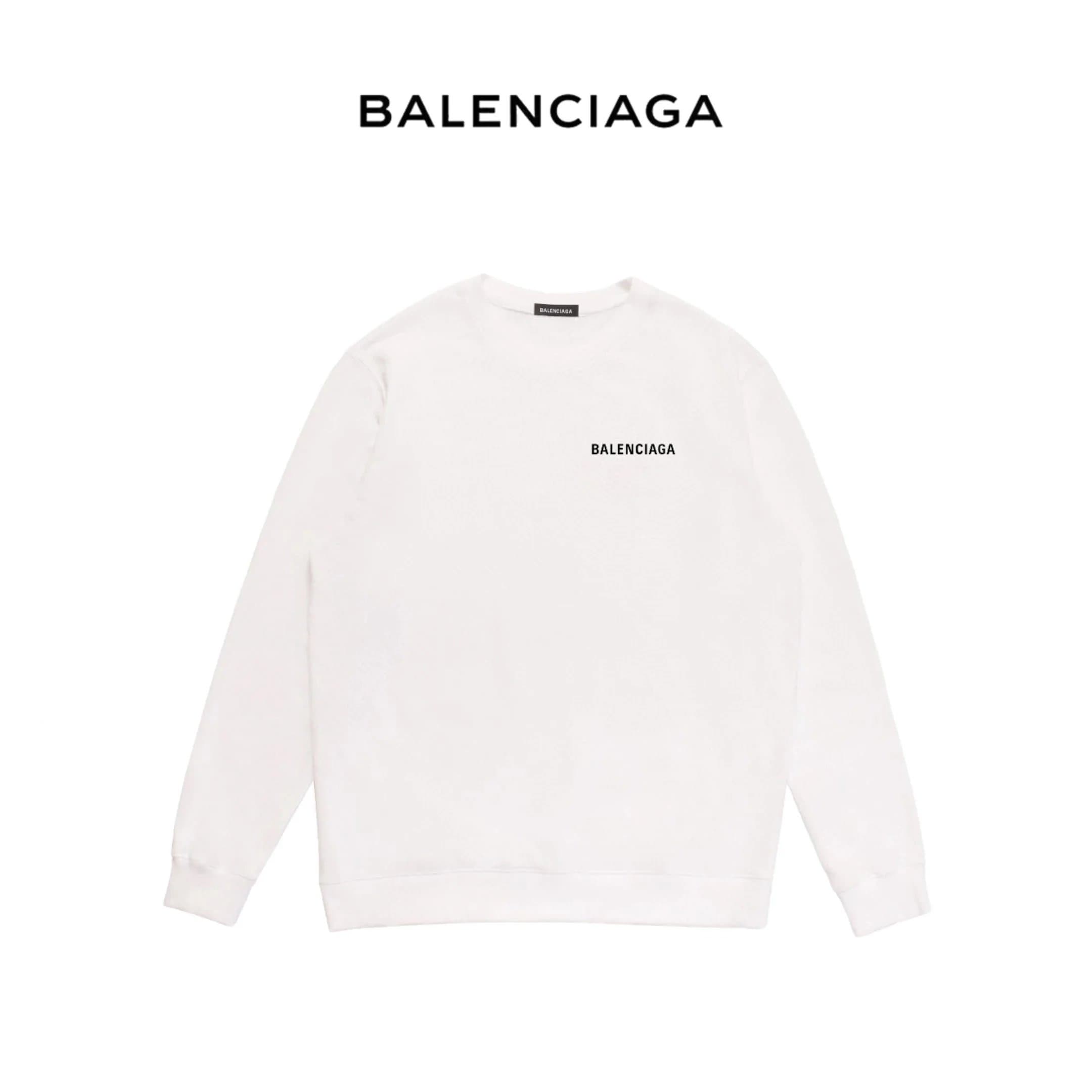 Balenciaga Crewneck Sweatshirt Logo Embroidered — 08白色
