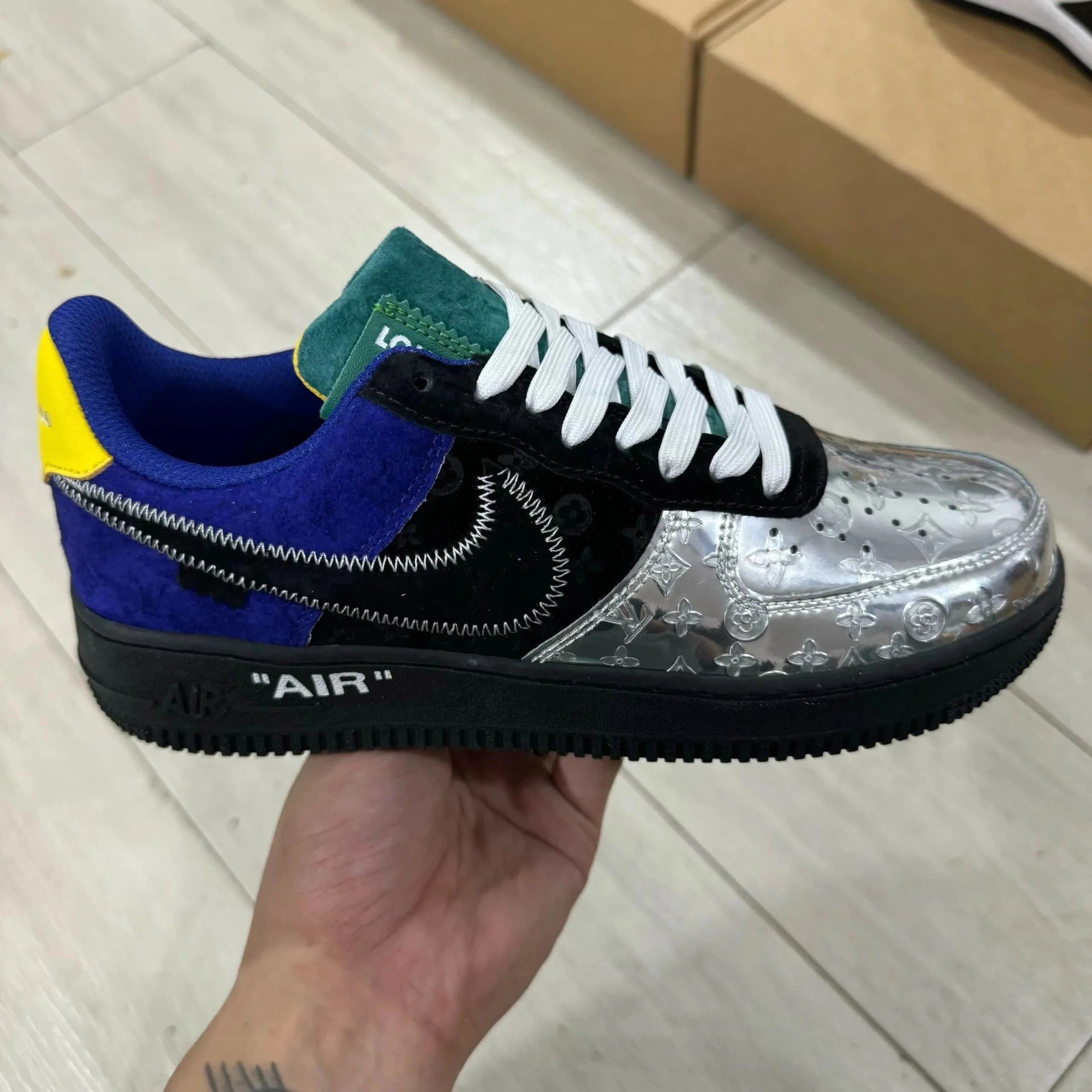 Nike × Louis Vuitton Air Force 1 Low LV Monogram — 黑银黄