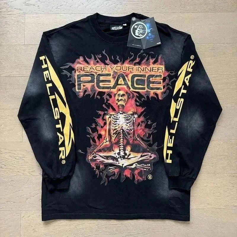 Hellstar Long Sleeve Tee Distressed Logo — B17
