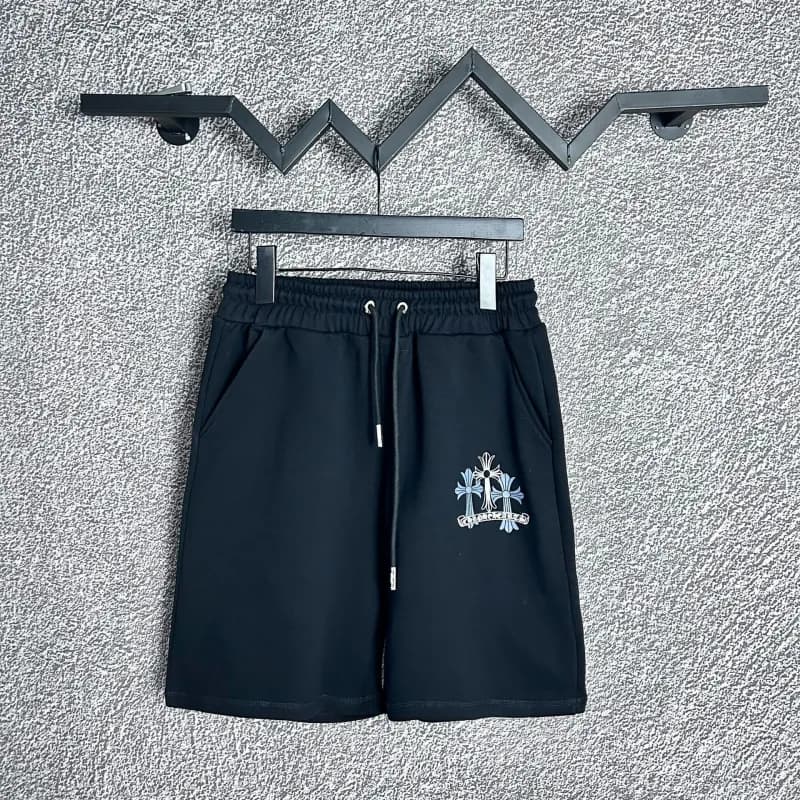 Chrome Hearts Logo Shorts Black Cross Embroidery — D208 black