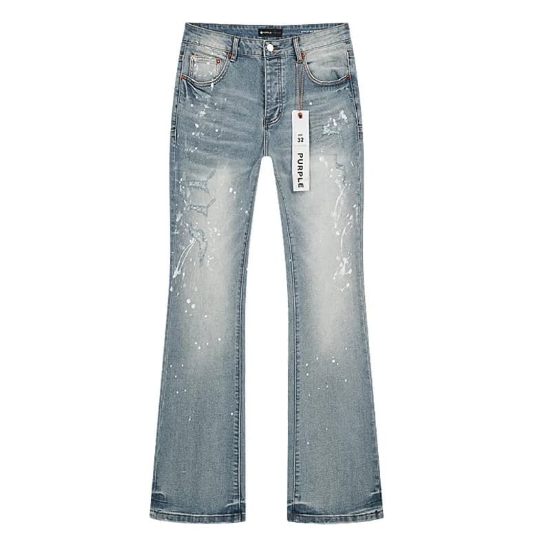 Distressed Slim Fit Jeans Patchwork Ripped — PU171
