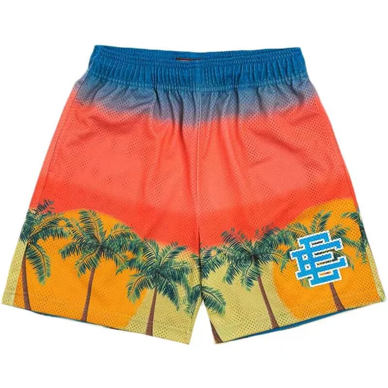 Fear of God Essentials Mesh Shorts Floral Logo Print — 深卡其布色