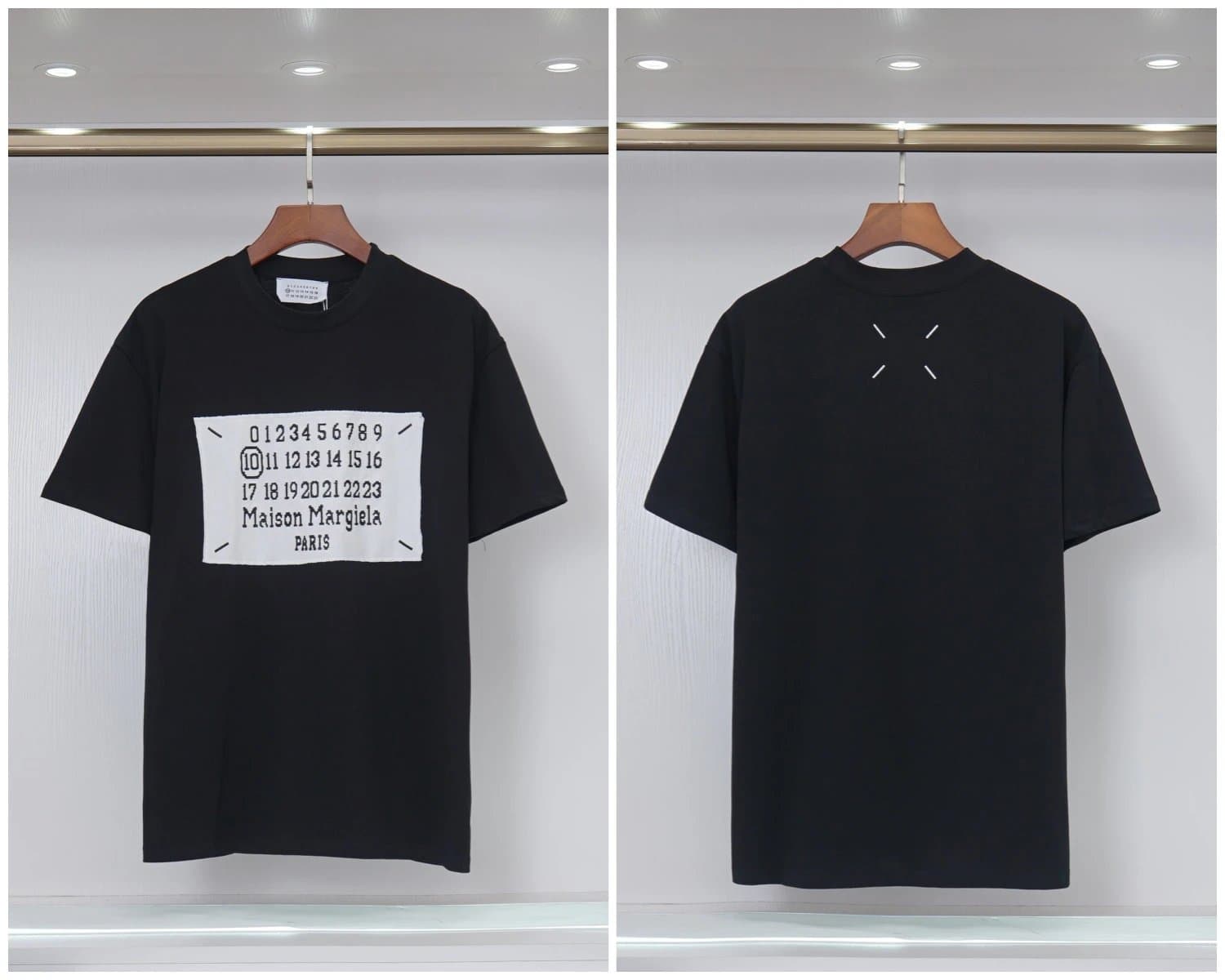 Maison Margiela Numbered Tee Numeric Collar Print — 2079黑色