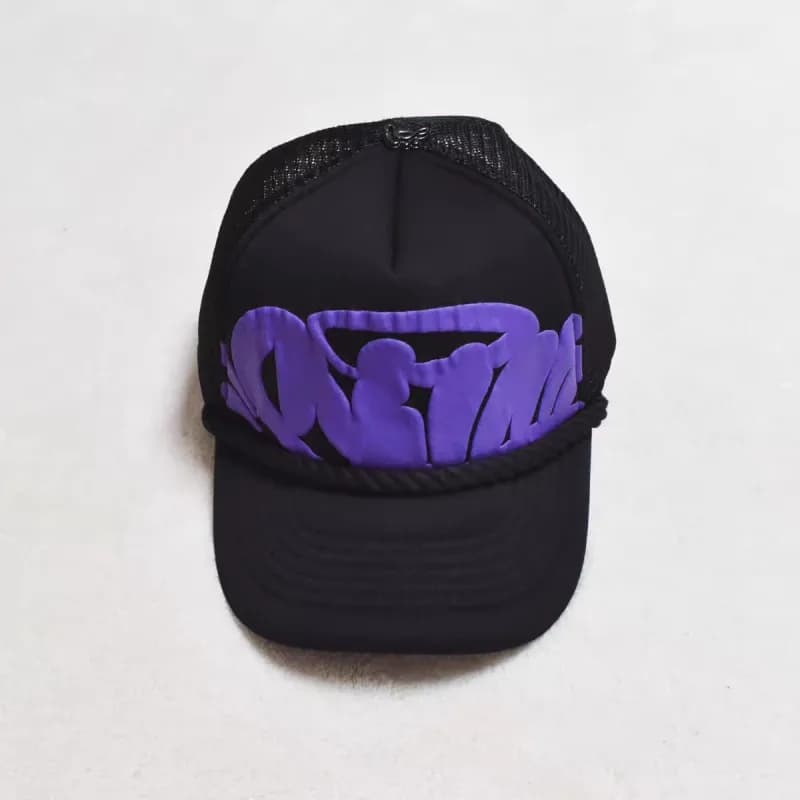 Sp5der Trucker Cap 3D Logo Rope Trim — 海绵粗绳黑紫