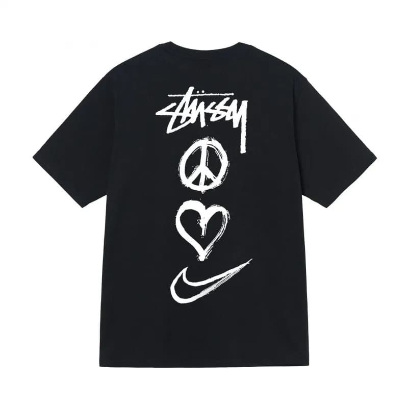Stüssy × Nike Graphic T-Shirt Peace Heart Swoosh