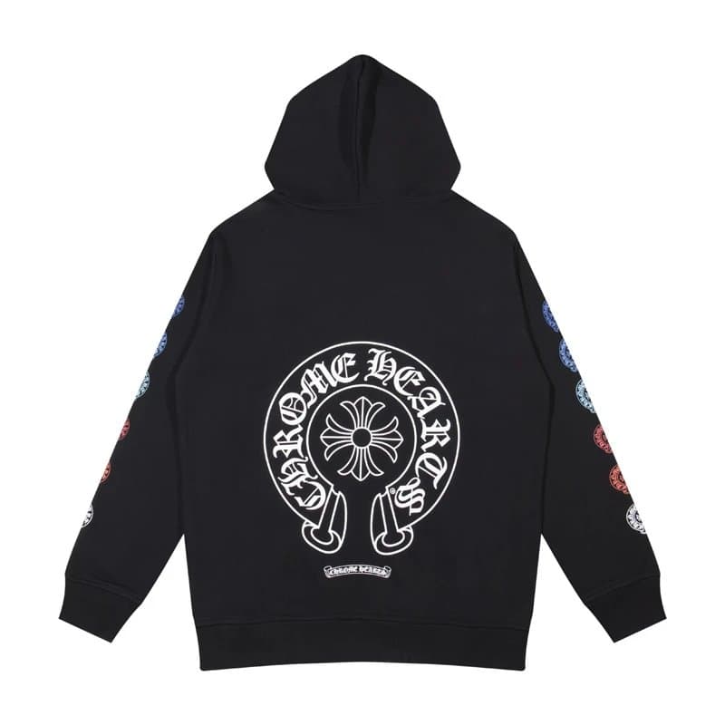Chrome Hearts Hooded Sweatshirt Cross Logo Back — Black 5011