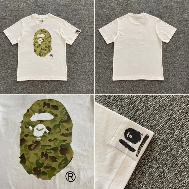 BAPE × Off-White × Supreme Short-Sleeve Tee Multi-Logo Patchwork — 浅黄色2
