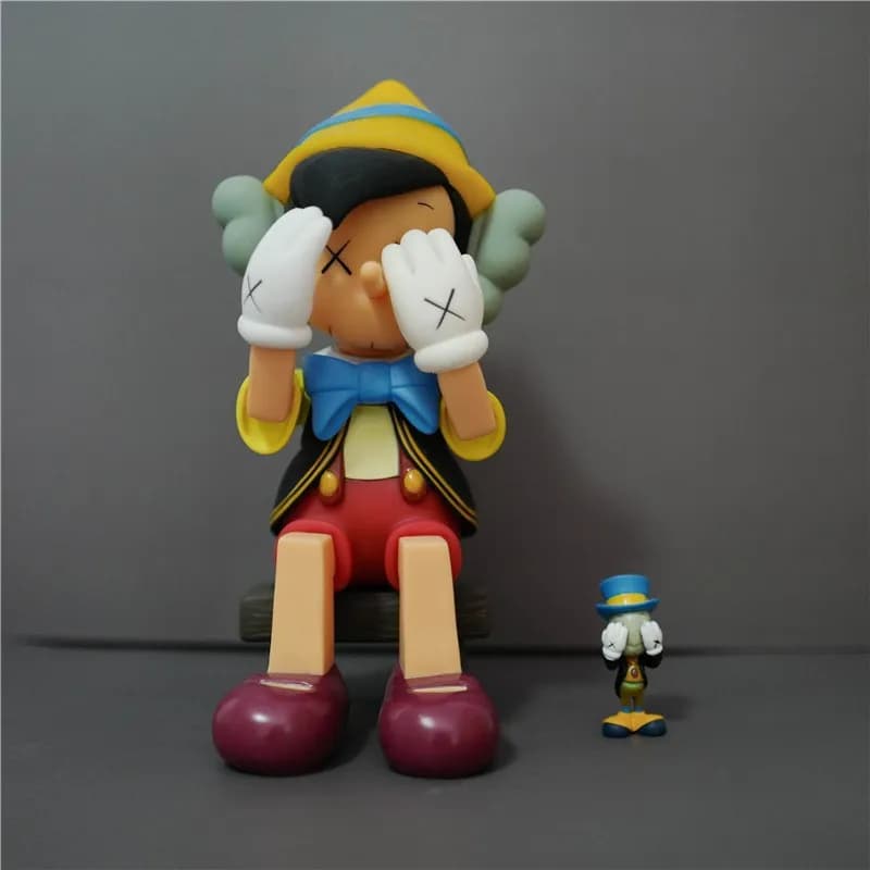 BAPE × KAWS Half-Brain Ape Figure Split Brain Design — 皮诺曹 22cm坐姿送小蟋蟀