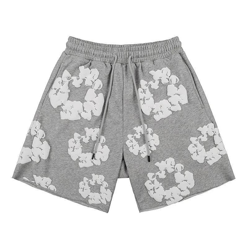 Off-White Floral Print Shorts Circle Floral