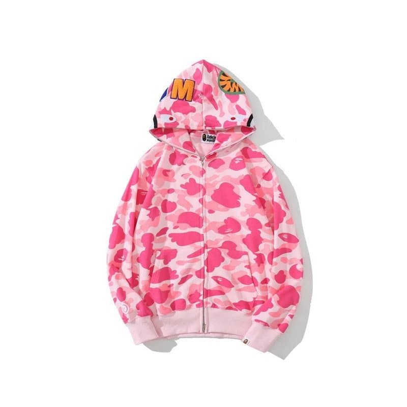 BAPE Shark Hoodie Multi-Camo Patchwork — Y1021A-粉