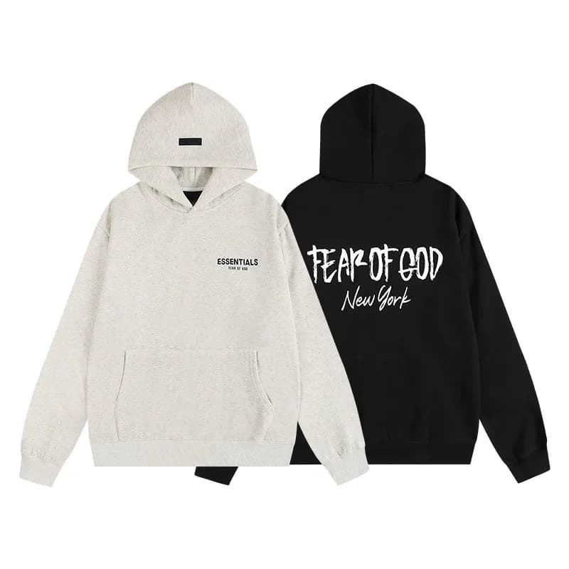 Fear of God Essentials Hoodie Arch Logo — 689 white gray
