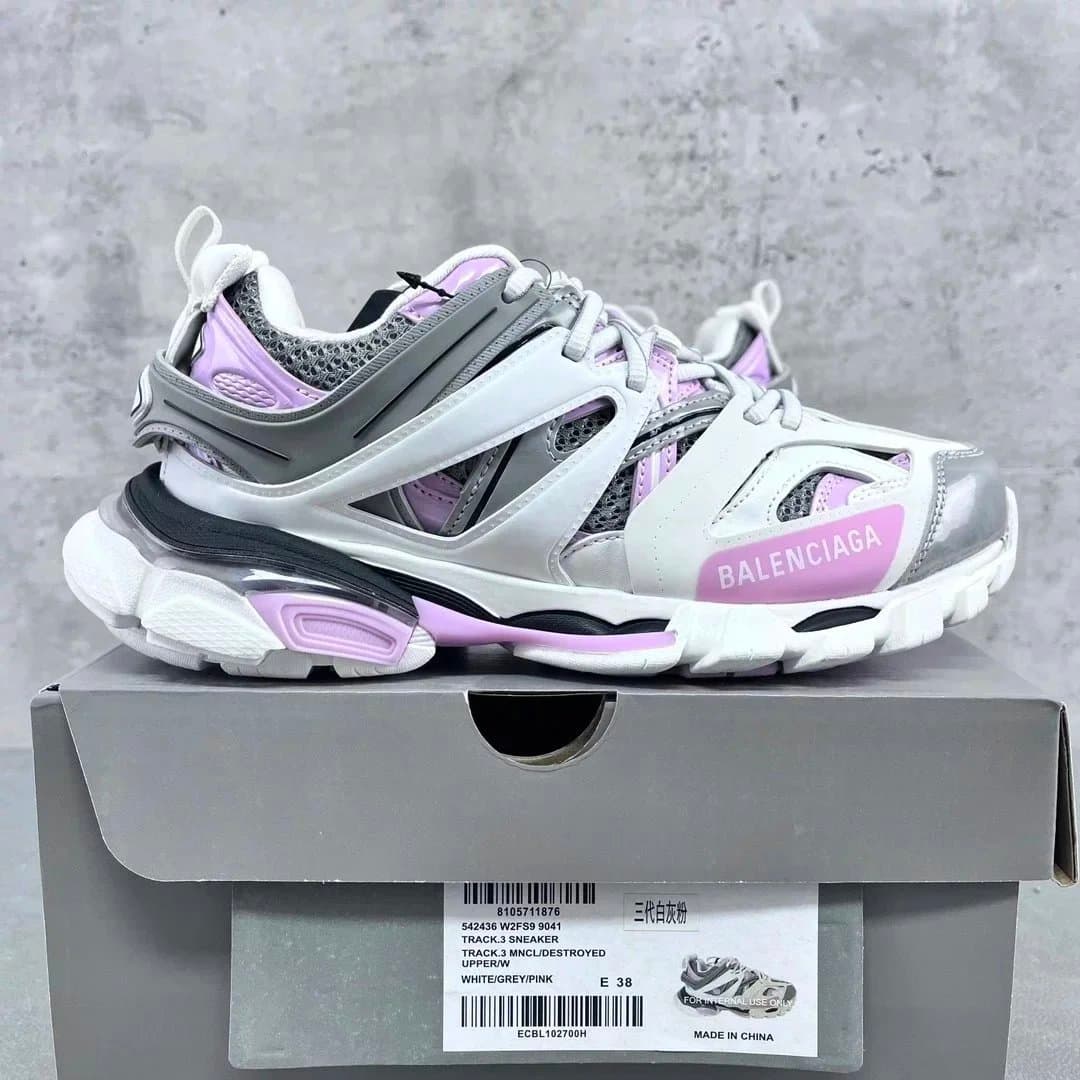 Balenciaga Triple S Dazzling Silver — GOOD 巴黎Track3.0白灰粉