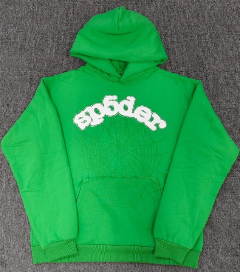 Sp5der Hoodie Spider Web Logo — 913绿