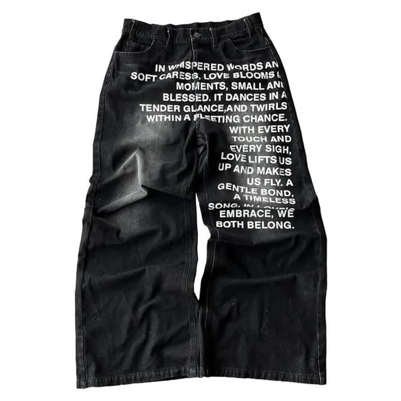 Off-White Printed Jeans Poem Print