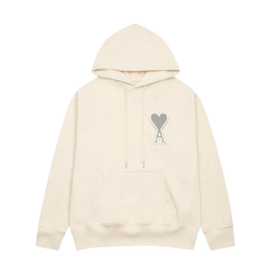 AMI Paris Heart Logo Hoodie Embroidered Heart A