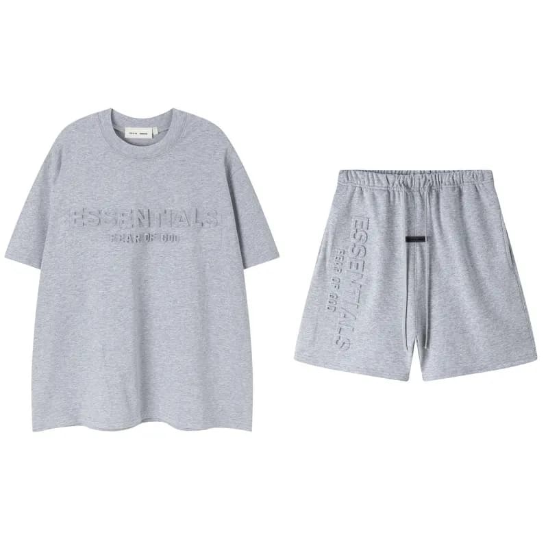 Fear of God Essentials Essentials Set Heather Grey Embossed Logo
